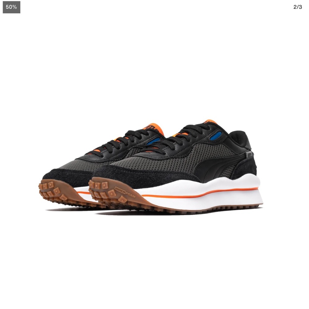 Puma Rider. Black and orange. Men’s 10. Worn once.